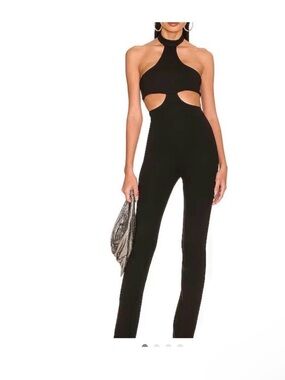 Revolve-super down Black Cutout Halter Jumpsuit - Women Pants & Jumpsuits
